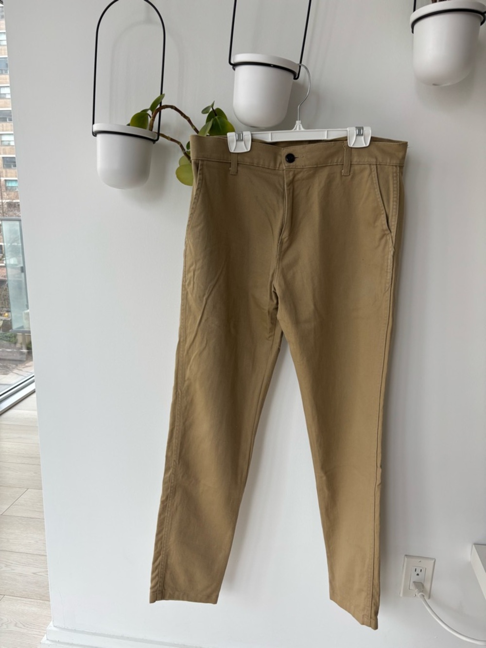 Men's Khaki Slim Chinos - Classic Tan